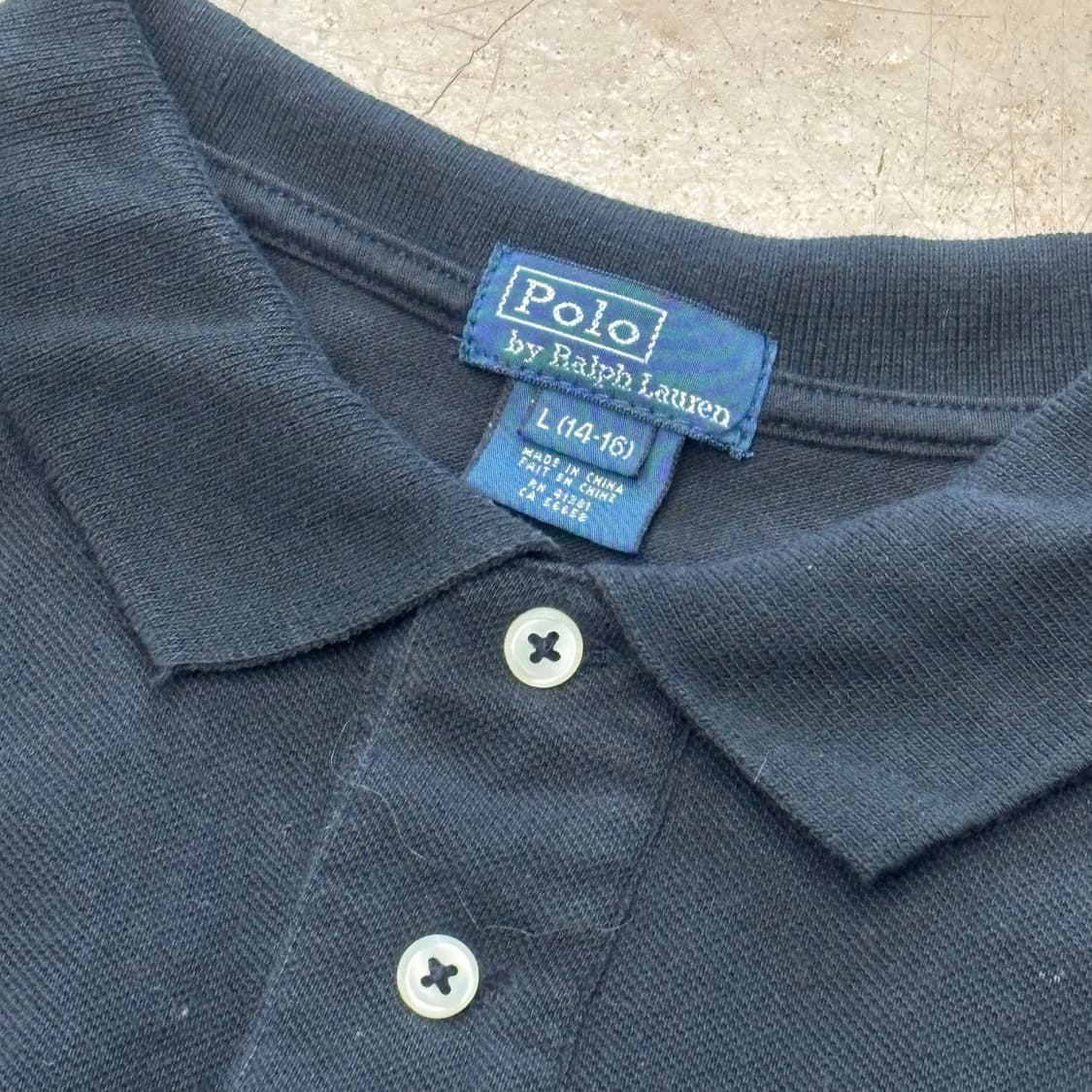 L 폴로랄프로렌 빅포니 여성용 블랙 카라 반팔티   상품이미지4