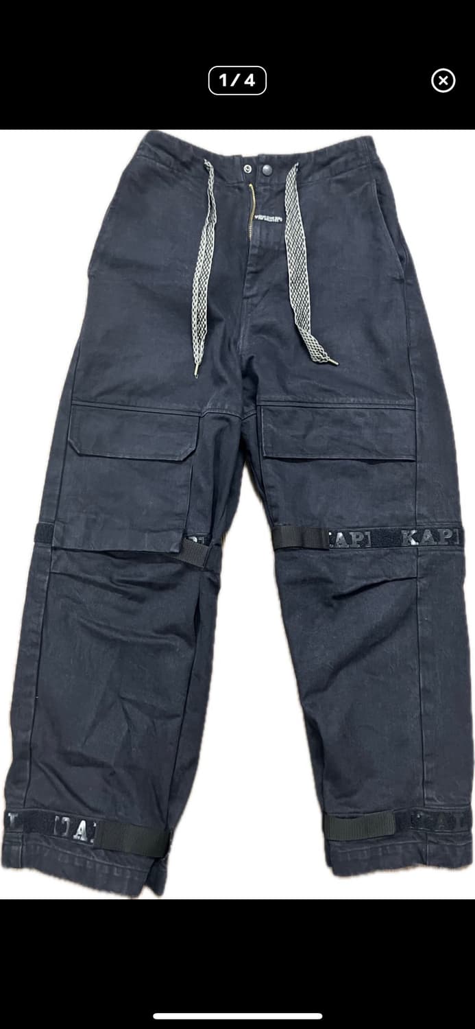 캐피탈 14oz 블랙x블랙 데님 누벨 셔틀팬츠 상품이미지1