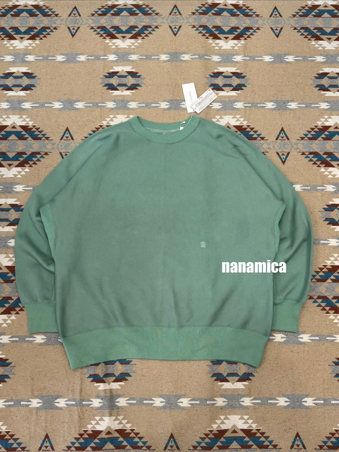 [L][105] 나나미카 크루넥 스웻 셔츠 코랄 그린  상품이미지1