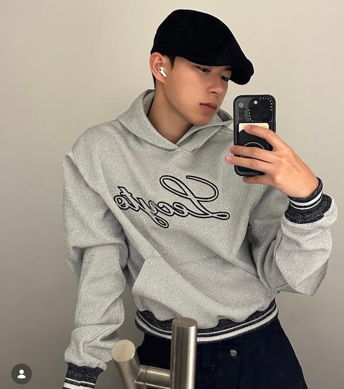 레씨토 샤이닝 엠보싱 후드 후디 상품이미지1