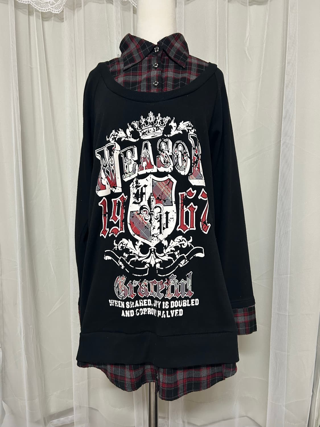 펑크 셔츠레이어드 롱슬리브 나나깔 상품이미지1