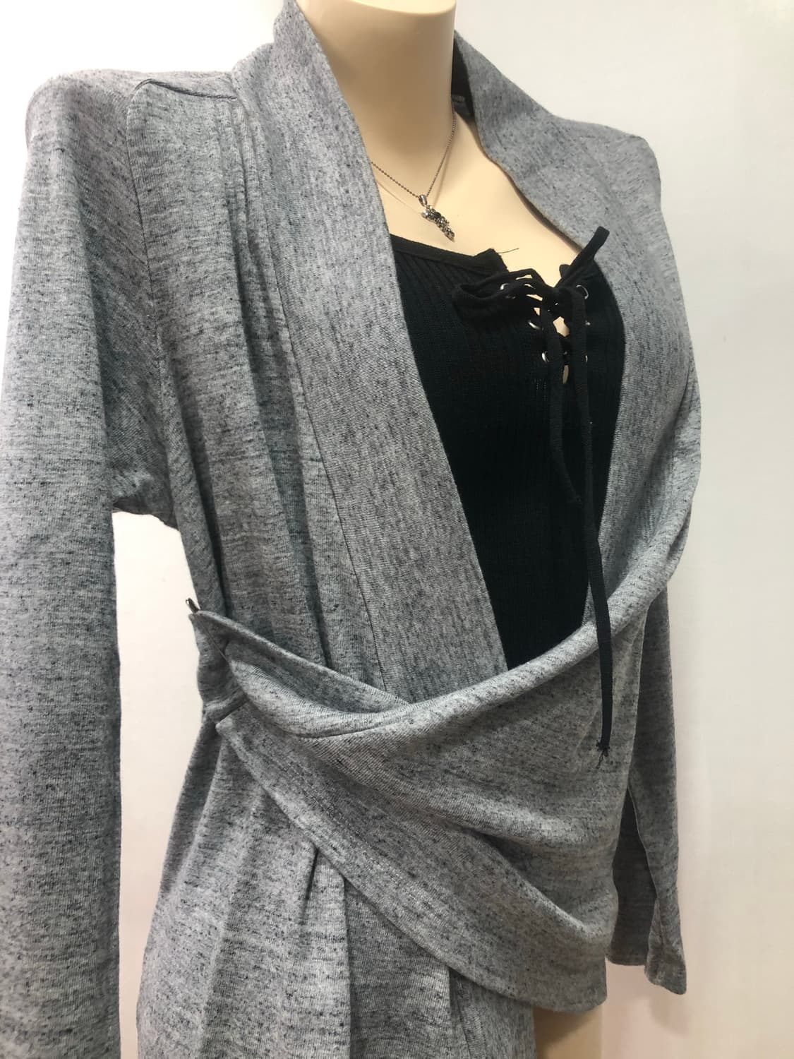 archive  style open gray cardigan 상품이미지5