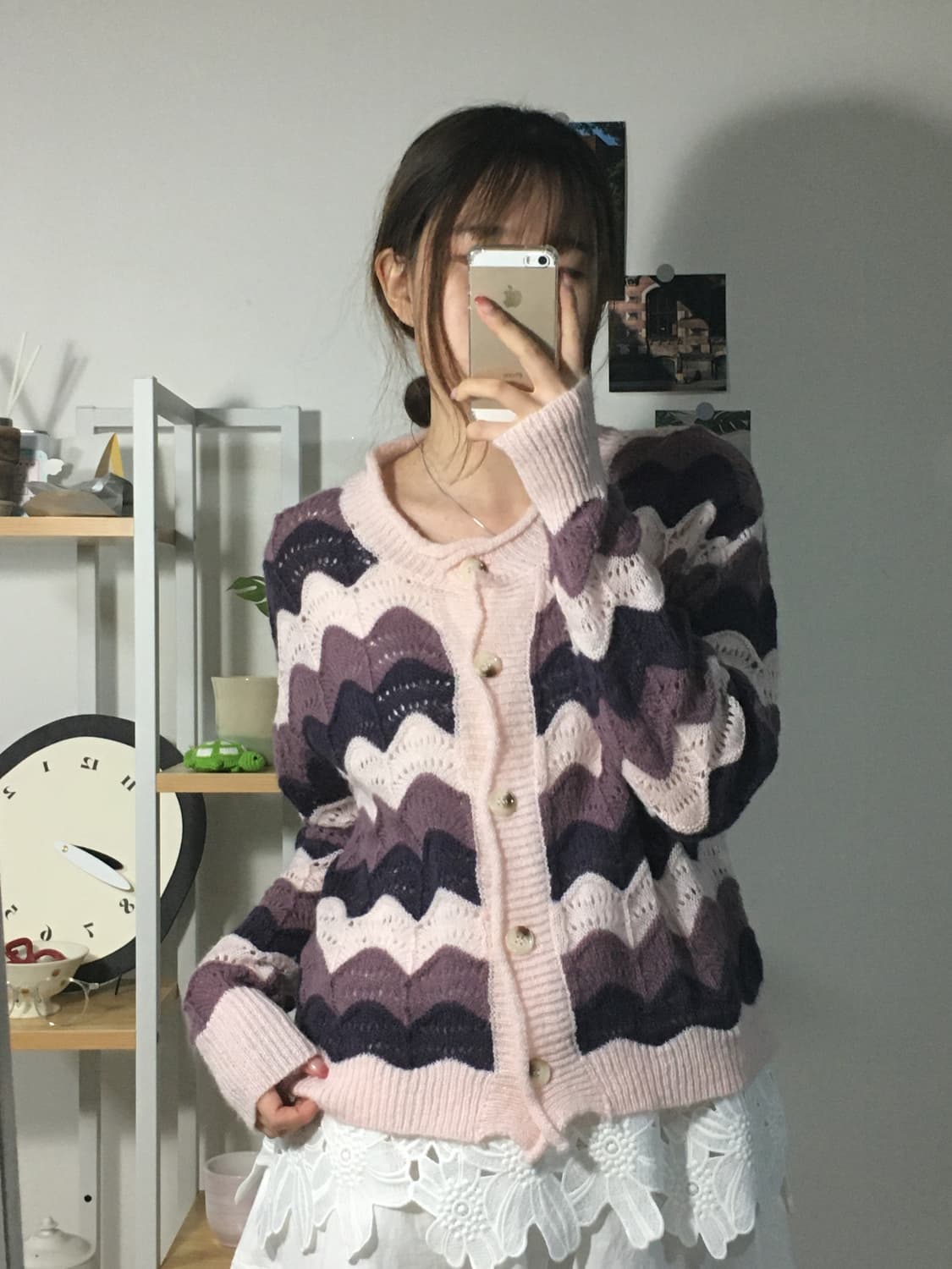 바이올렛 물결 가디건 상품이미지4