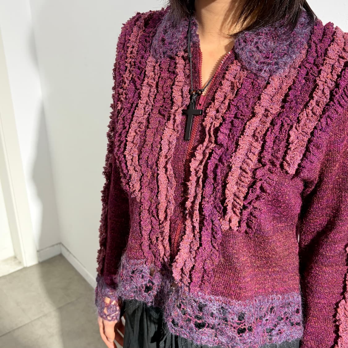 nonnon dori 빈티지 레이스 니트 자켓 상품이미지2