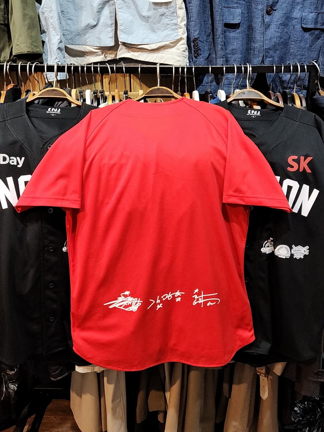 (XL) SK 와이번스 야구져지 빨강 챔피온 우승기념 노마킹 유니폼  상품이미지7