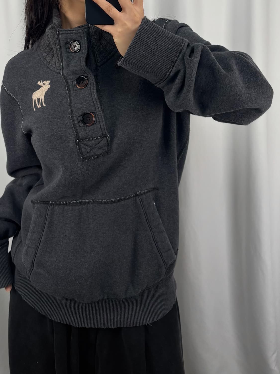 아베크롬비 그레이 하이넥 스웻셔츠 상품이미지3