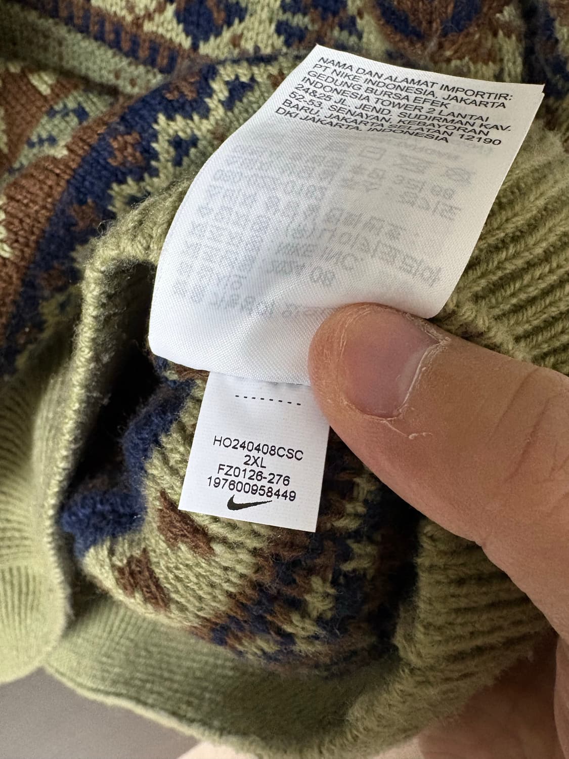 2XL - 나이키 라이프 페어 아일 스우시 스웨터 뉴트럴 올리브  상품이미지5