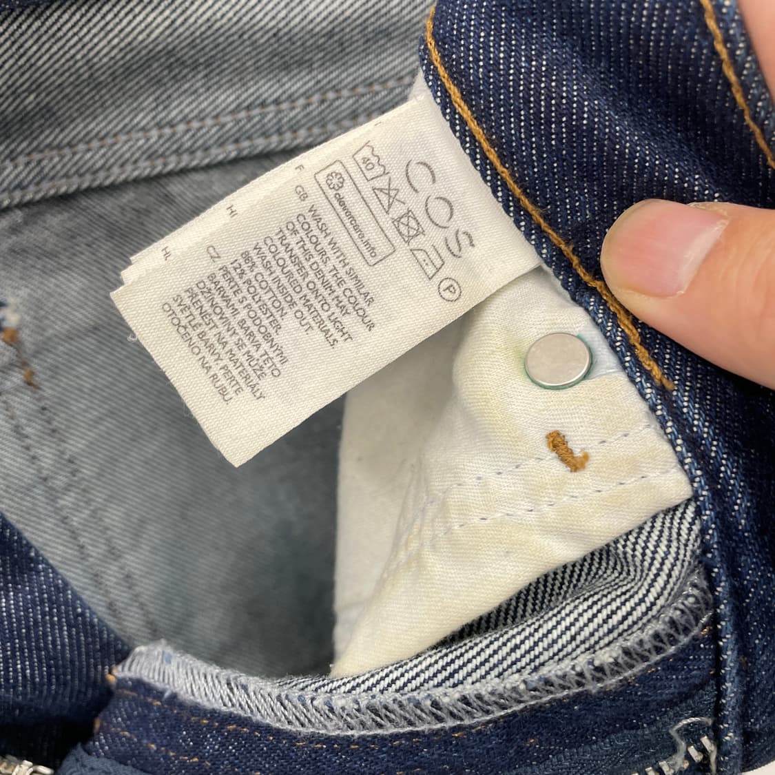 COS 코스 와이드 크롭 하이라이즈 진청 데님 팬츠 상품이미지5