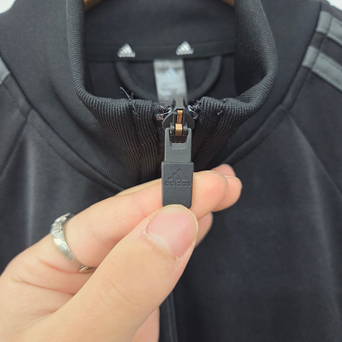 아디다스져지 삼선 블랙 트랙탑 남XL 상품이미지3