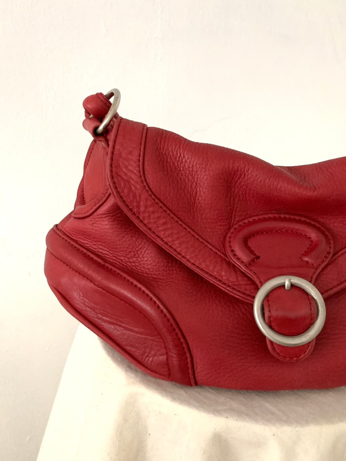 Red leather shoulder bag 상품이미지3