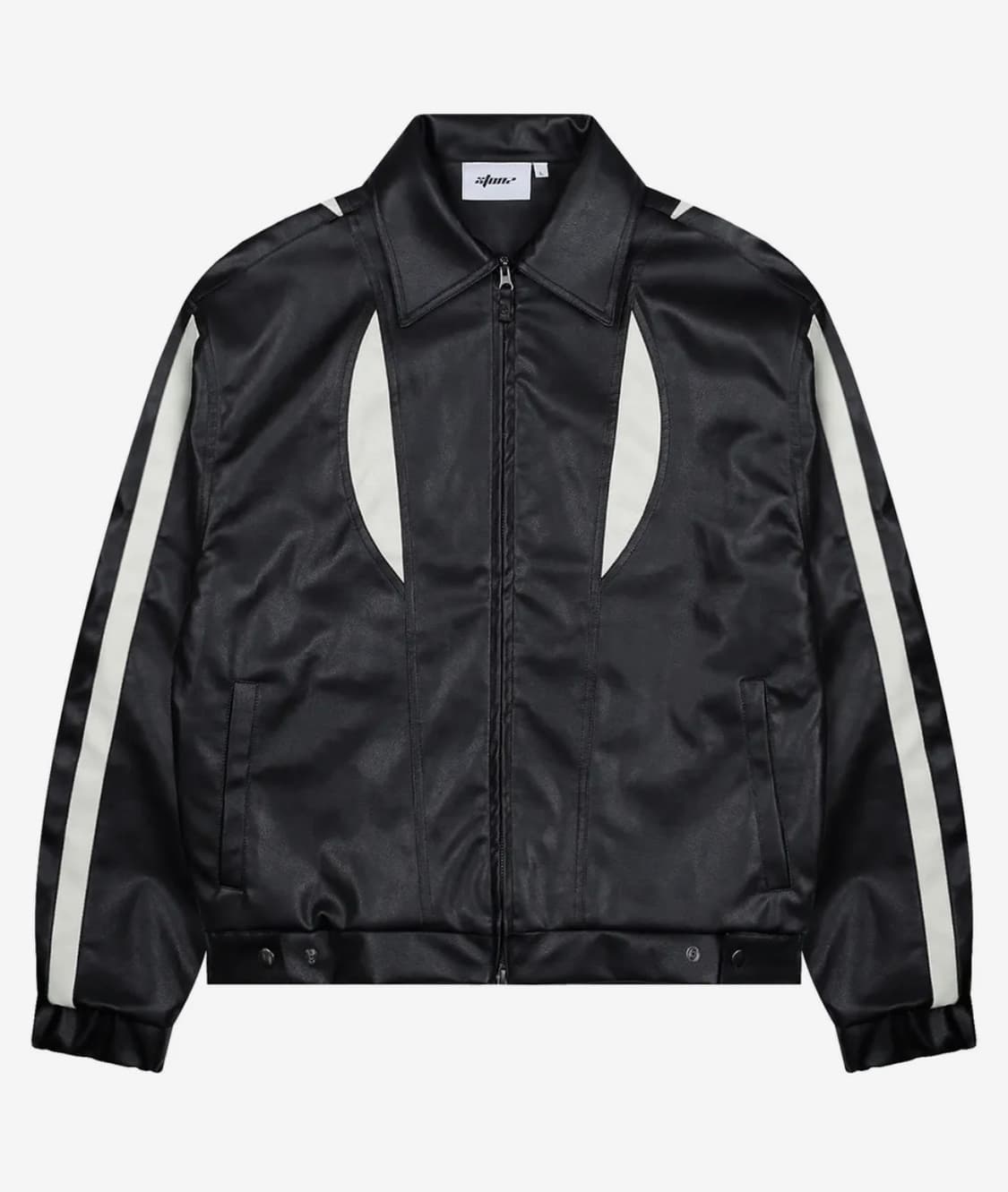 XJ120 웨이브 트랙 비건 레더 자켓 상품이미지1