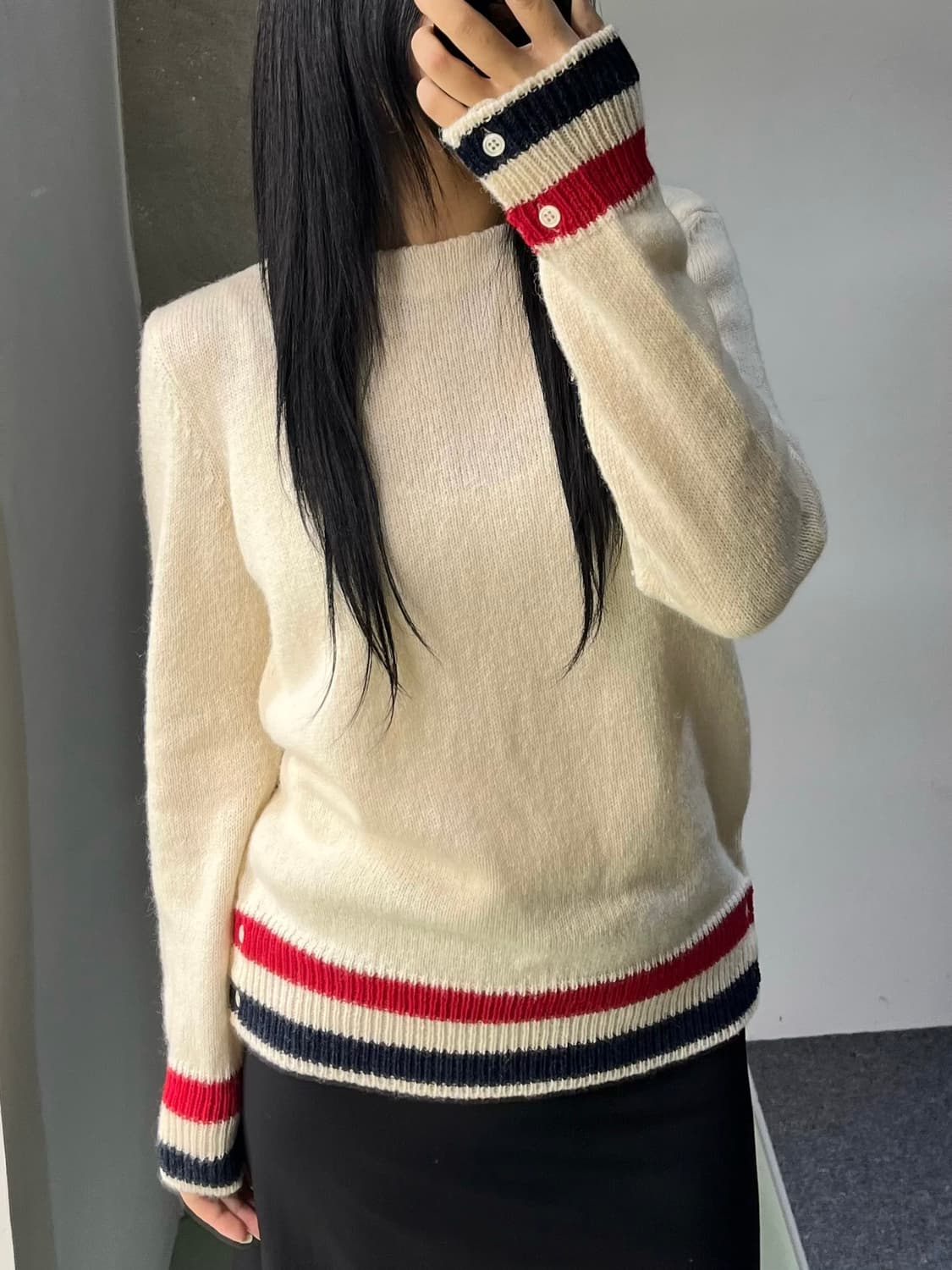 톰 브라운 보트 넥 울 스웨터 상품이미지1