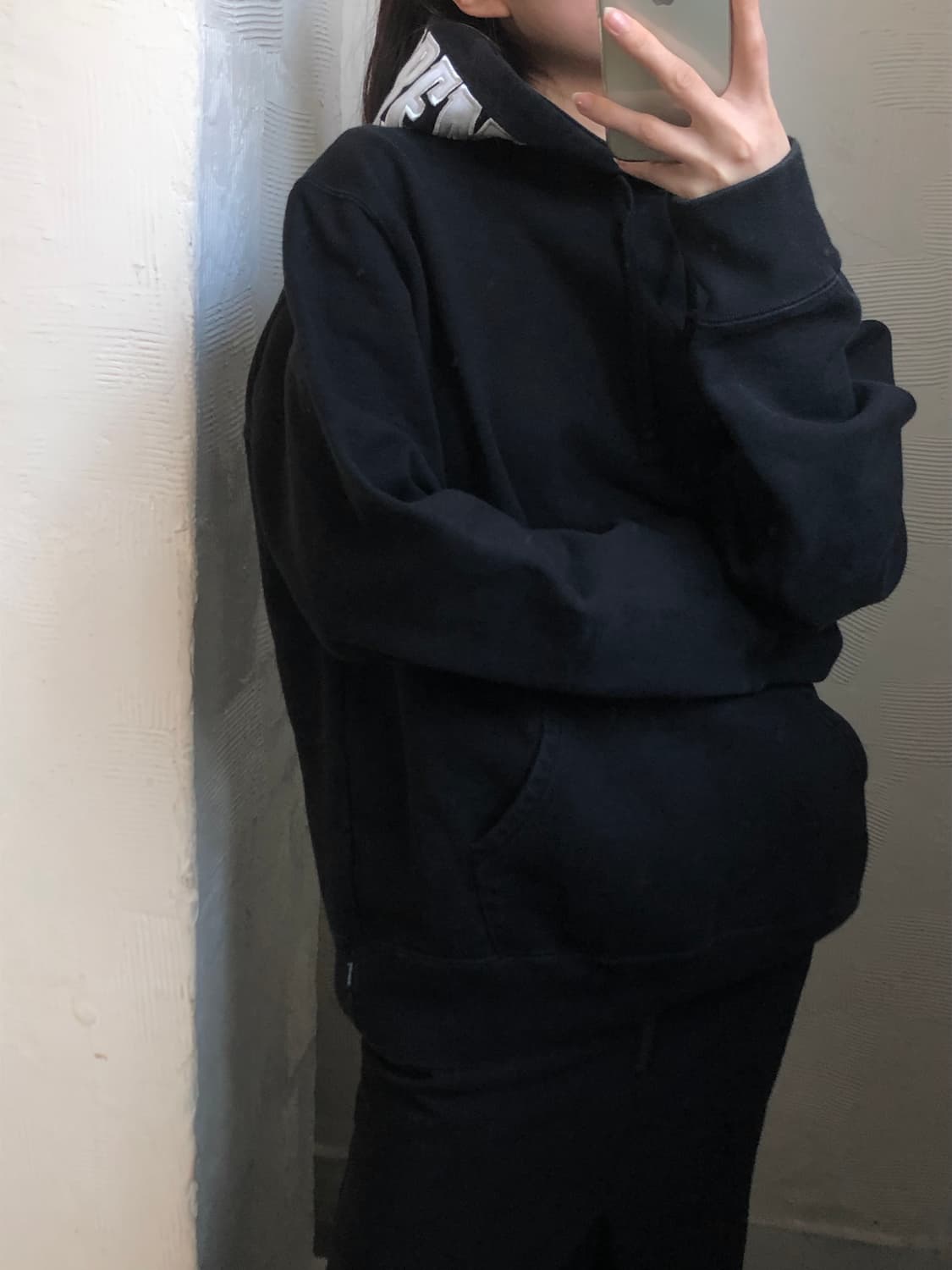 Supreme 슈프림 웜 업 로고 블랙 후드 상품이미지1