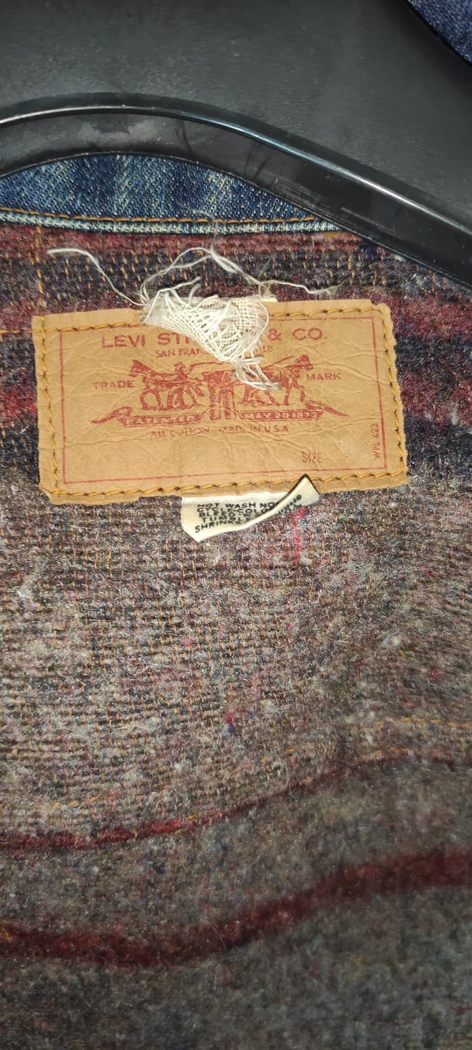 70s 리바이스 데님자켓 블랭킷 안감 작은사이즈 상품이미지5
