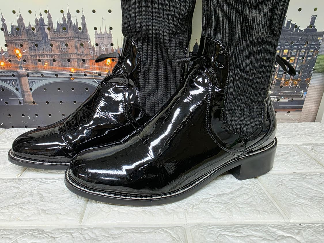 슈콤마보니 니하이 여성롱부츠 245 니트에나멜 페이턴트 삭스부츠 LB79 상품이미지4