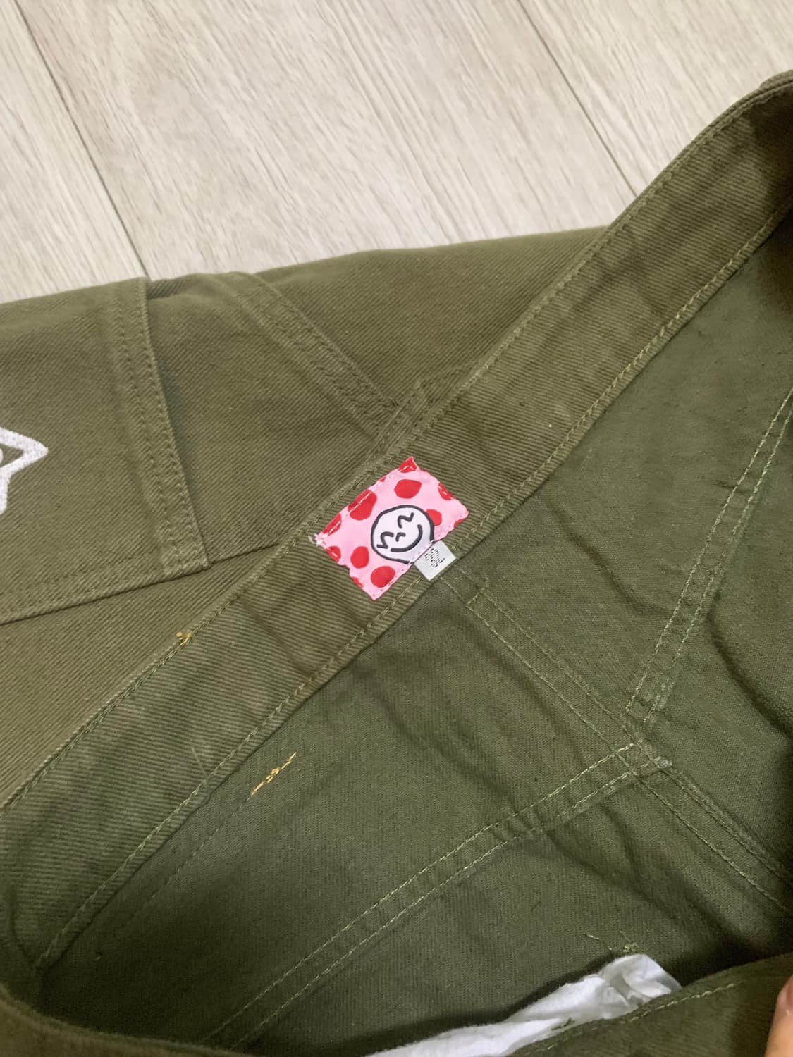 Star team olive zip off baggy jeans 상품이미지5