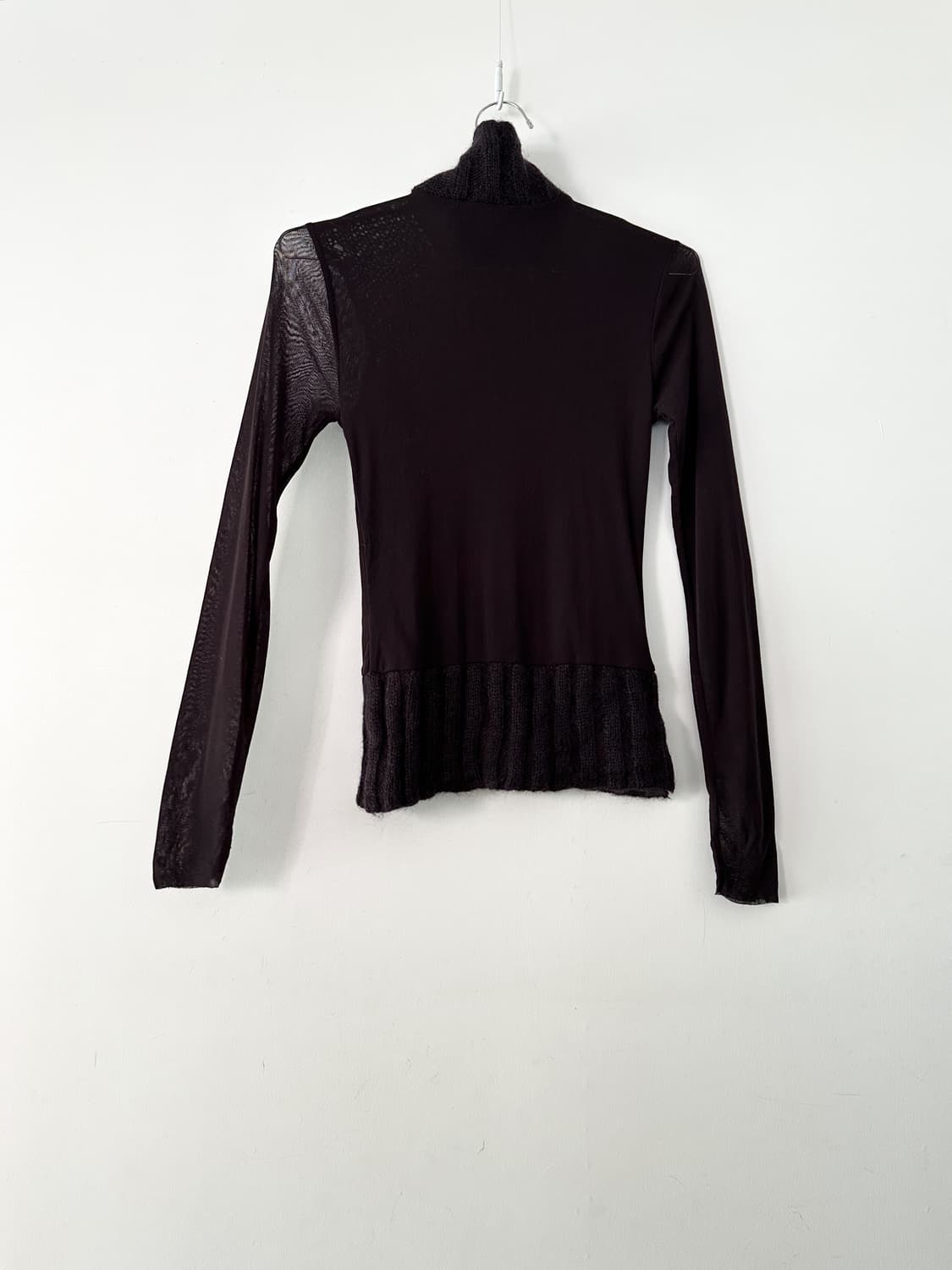 Kid hair sheer zip-up / brown 상품이미지7