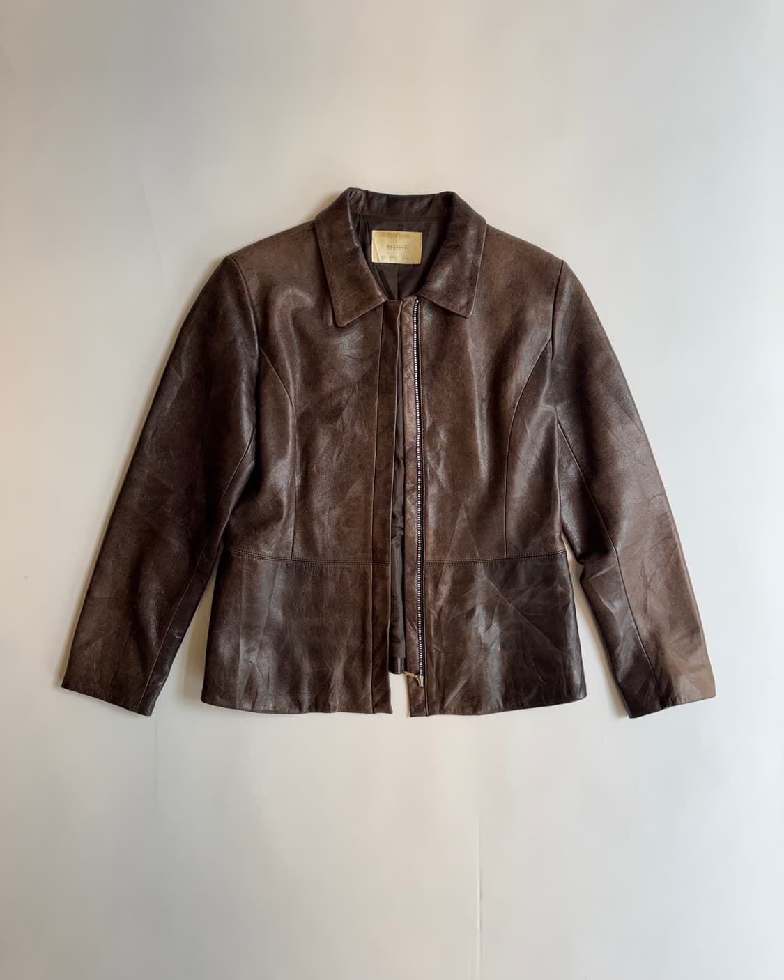 Vintage Brown Leather Jacket 상품이미지1