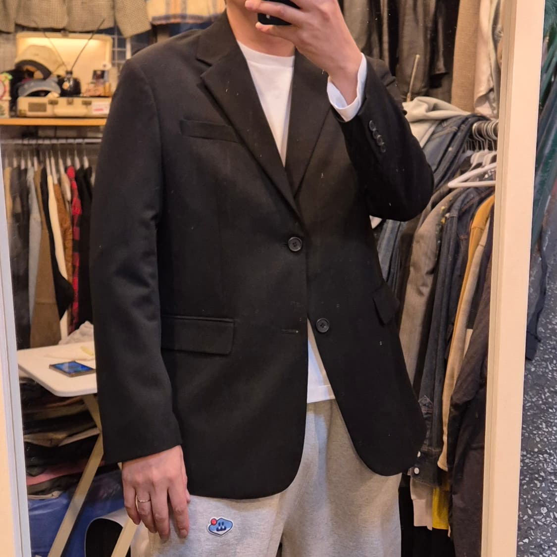 L~XL(착샷잇음) 무신사 블랙 블레이져  상품이미지3