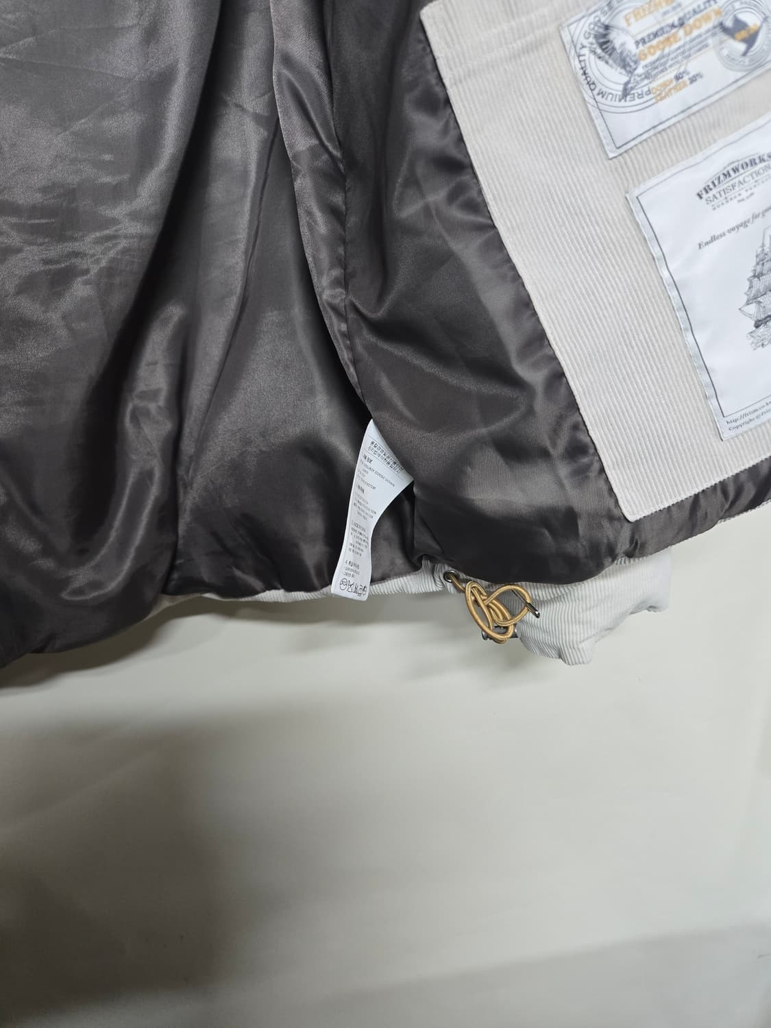 Frizmworks 코듀로이 구스다운 점퍼 L 아이보리 상품이미지5