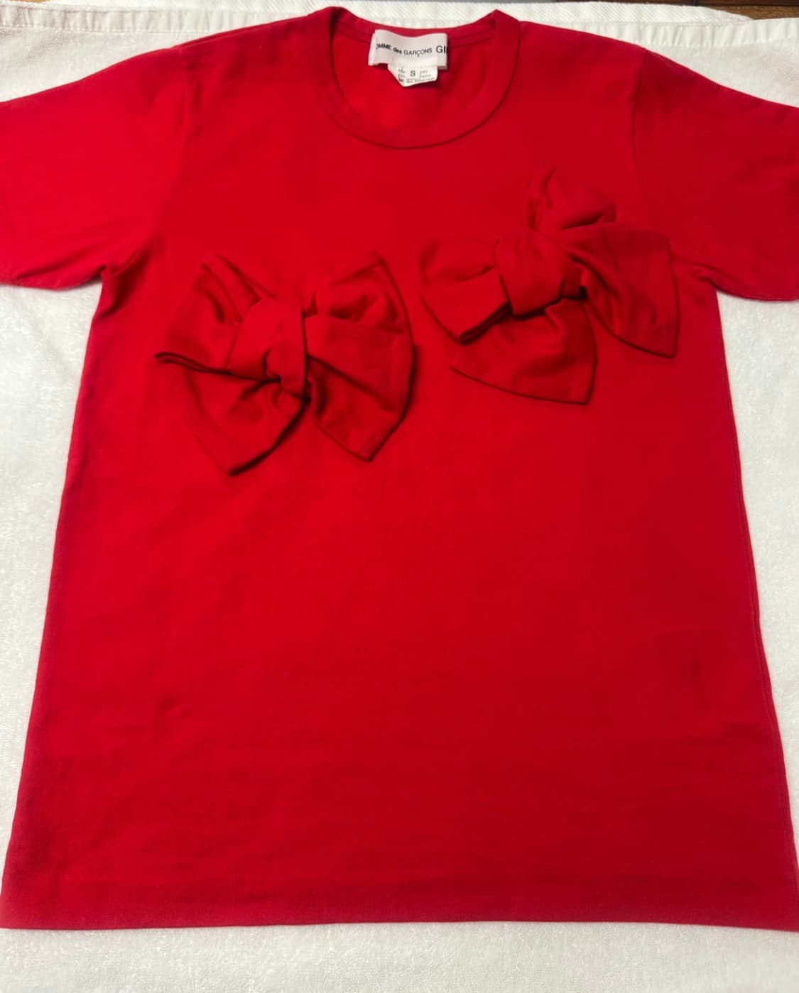 꼼데가르송 걸 리본 반팔 티셔츠(택o) 상품이미지2