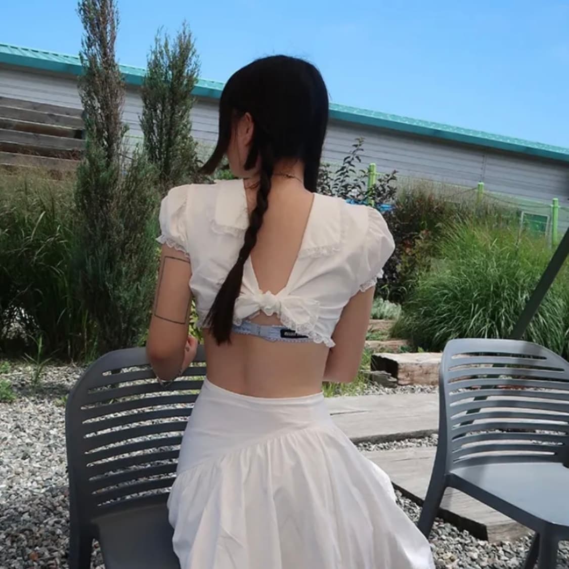 프레클 레이스 크롭 블라우스 상품이미지1