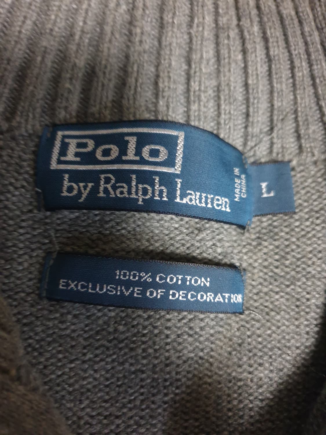 (해외판) 폴로랄프로렌 클래식 반집업 코튼 스웨터 그레이 (L) 상품이미지3