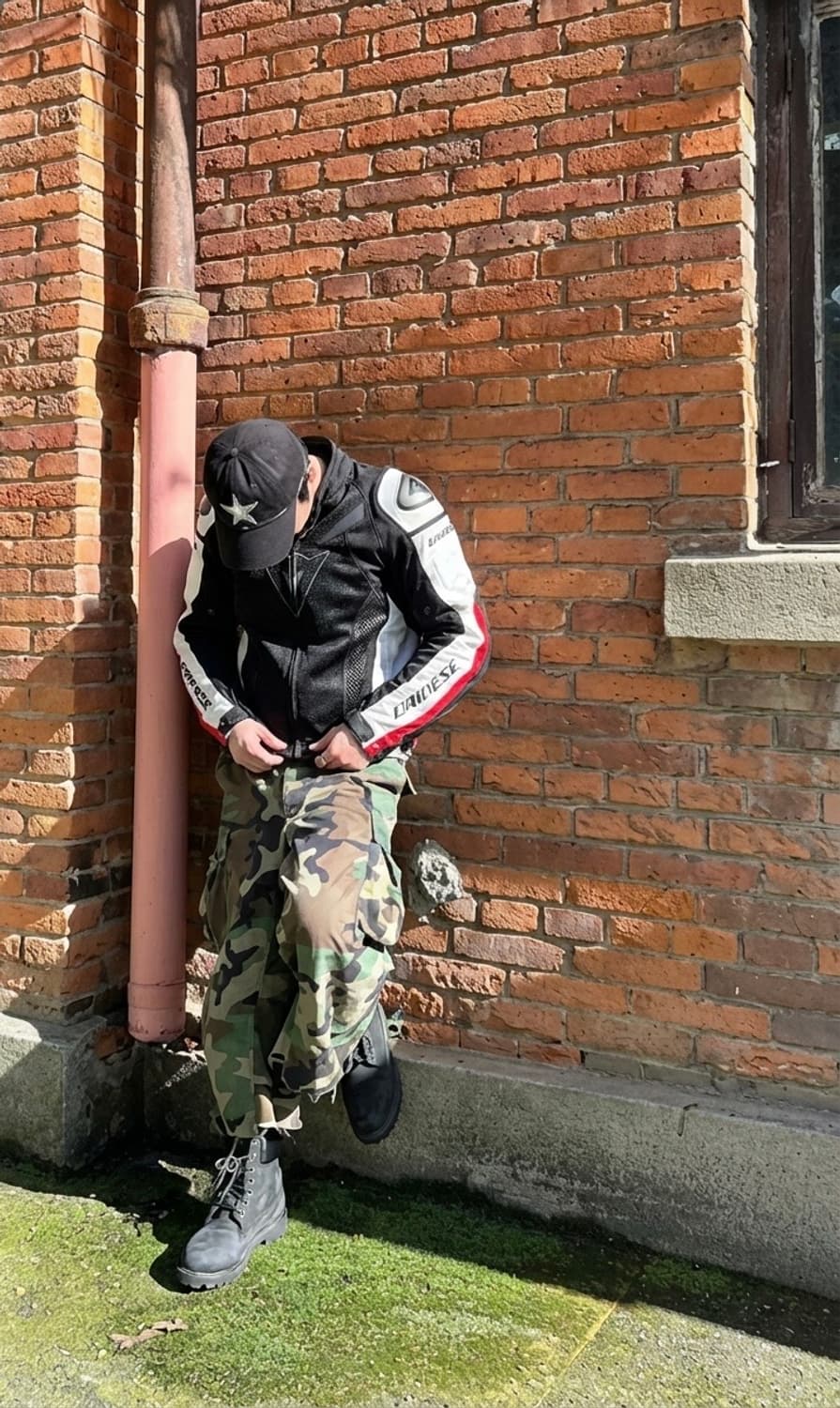 빈티지 다이네즈 SP- R 나일론 패디드 바람막이 바이커자켓 상품이미지1