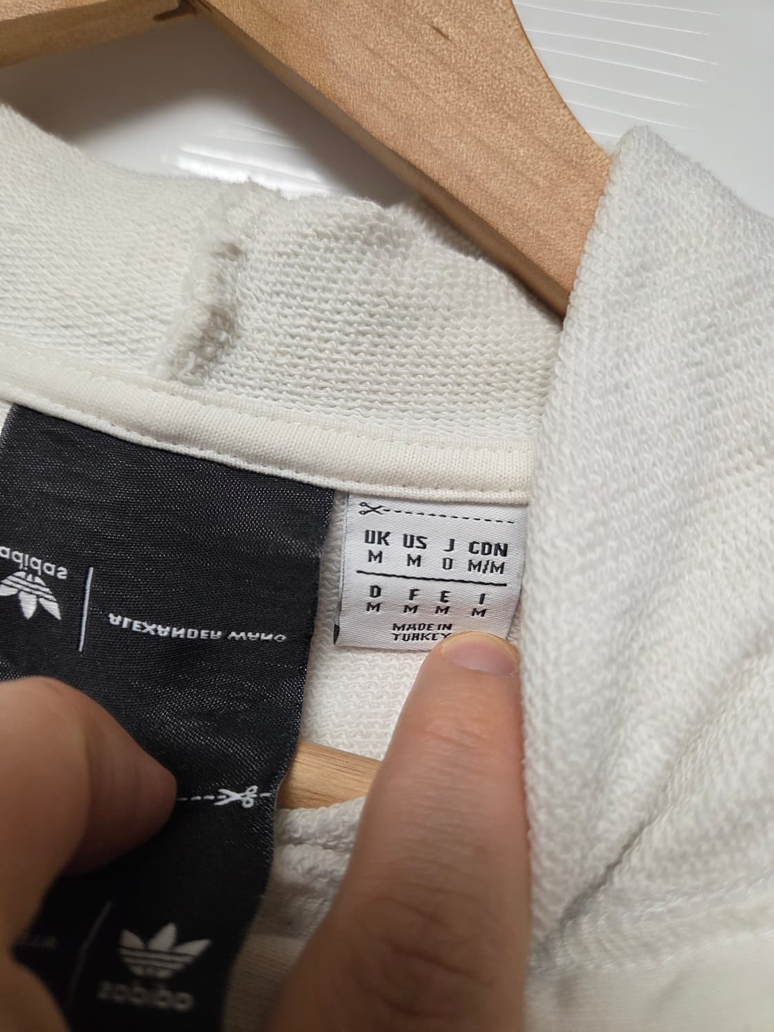 아디다스 알렉산더 왕 후드티 M 아이보리 상품이미지3