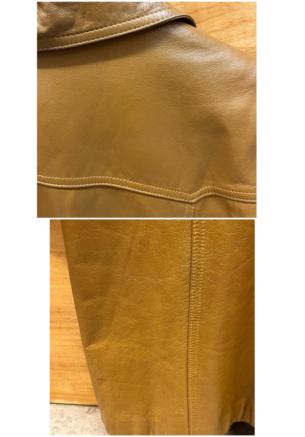 빈티지 소가죽 레더 롱 사죽 자켓 카멜 #csz2851 상품이미지9