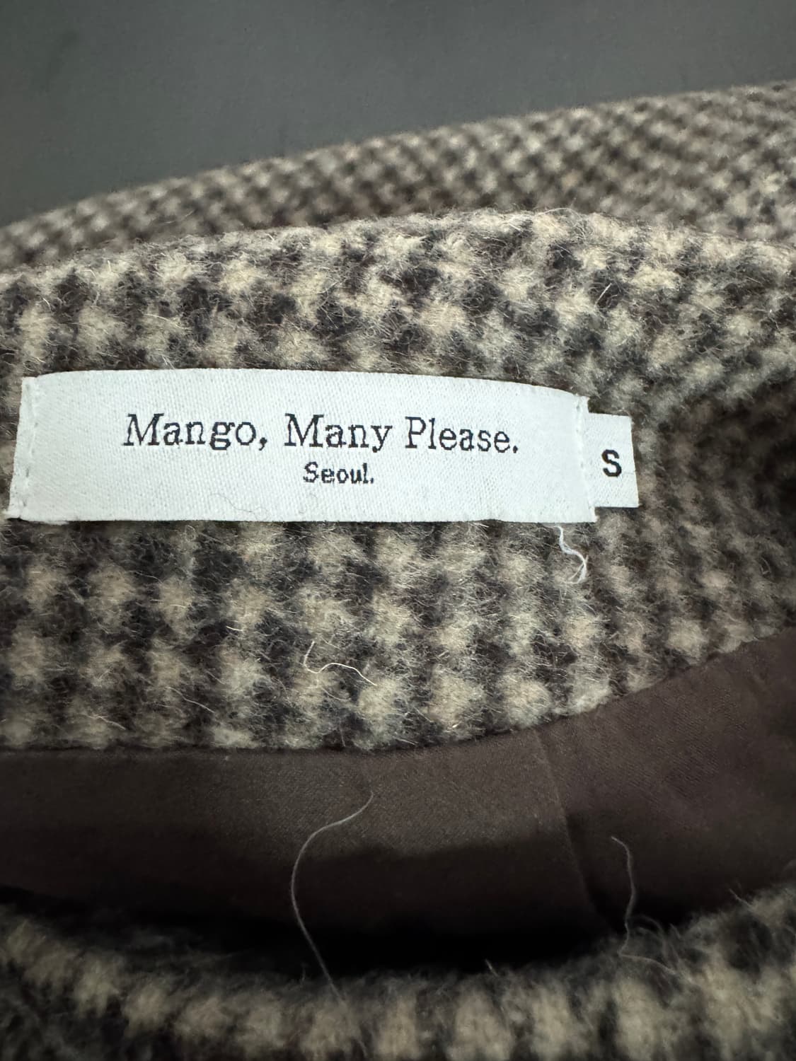 여성 망고매니플리즈 하운드투스 체크 울 스커트 치마 상품이미지3