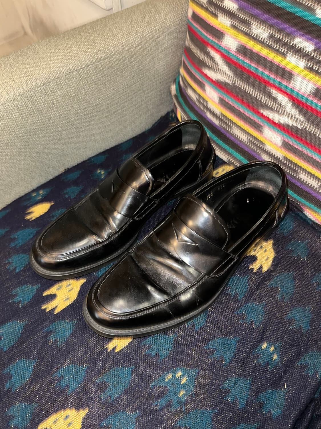 Prada leather aged penny loafers  상품이미지4