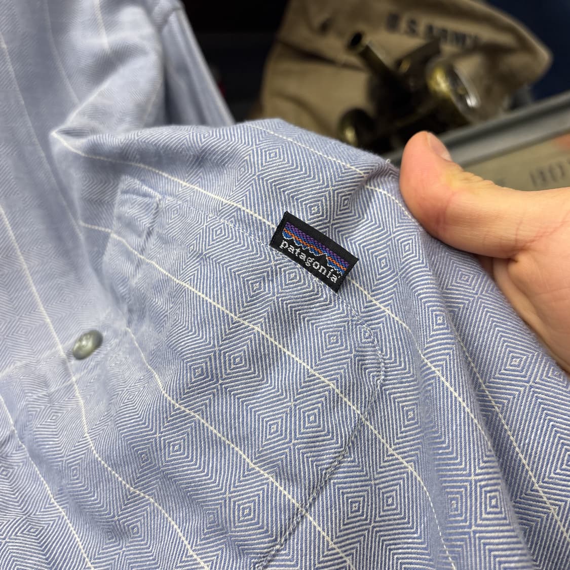 00s 파타고니아 오가닉코튼 지오매트릭 자카드 패턴셔츠 N964 상품이미지5