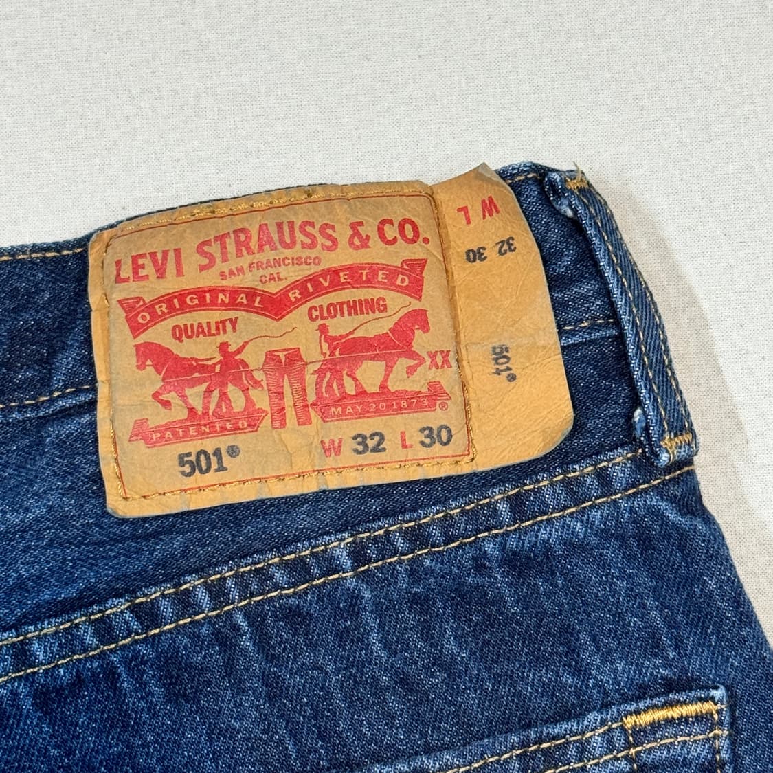 32inch) 리바이스 501 버튼플라이 진청 데님 청바지 상품이미지3