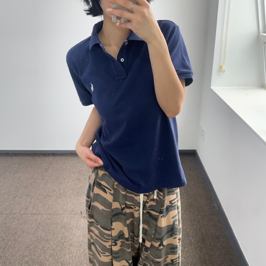 Polo 폴로 화이트 포니 네이비 반팔 카라티 상품이미지2