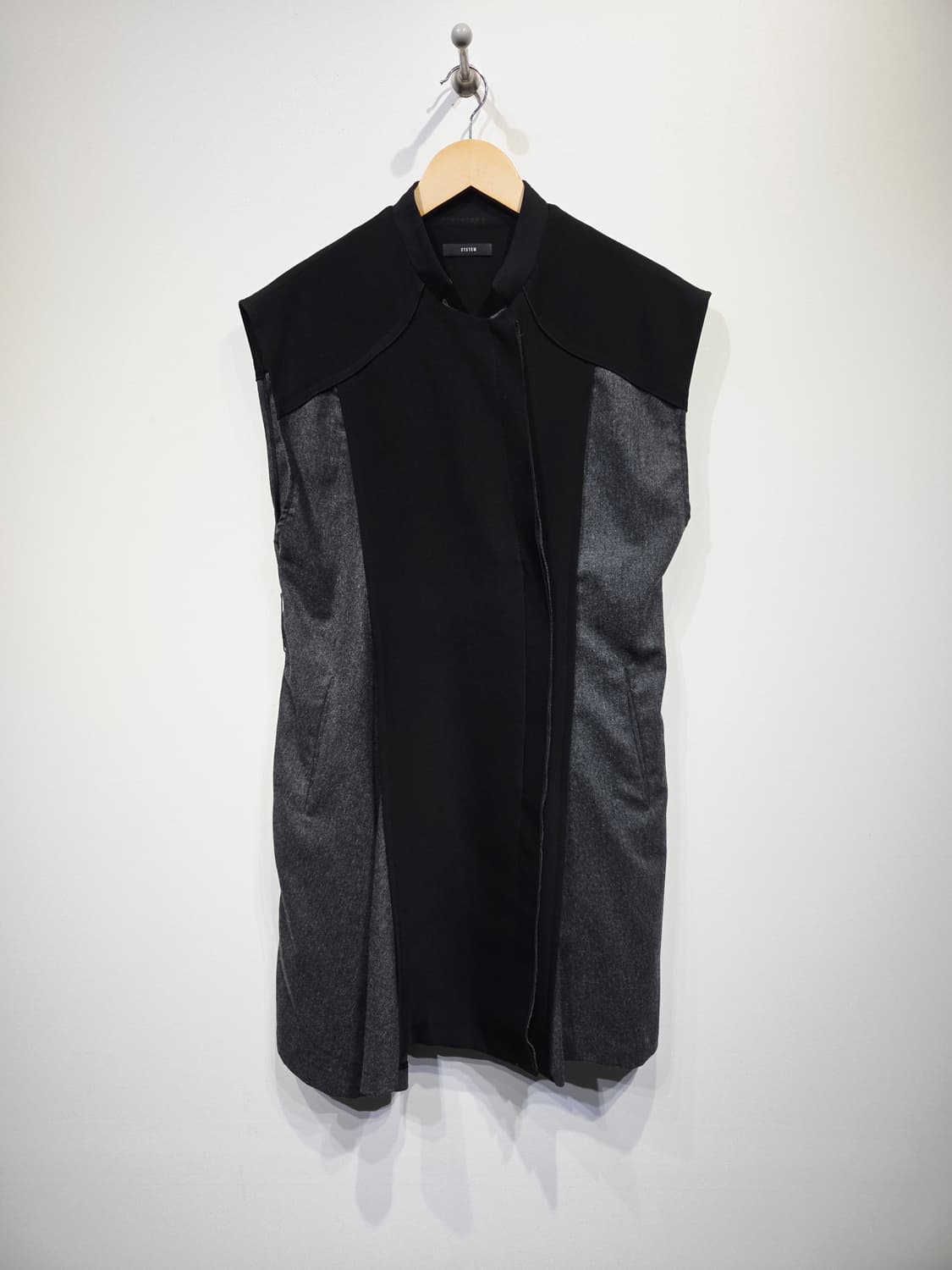 SYSTEM 시스템 배색 울 롱 베스트 조끼 상품이미지2