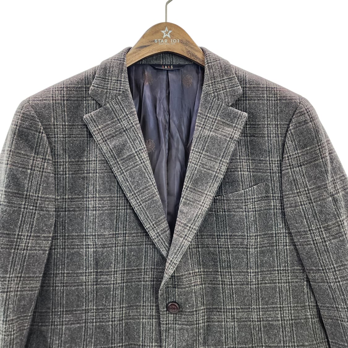 [106] DAKS 닥스 캐시미어 혼방 모직 체크 자켓 상품이미지2