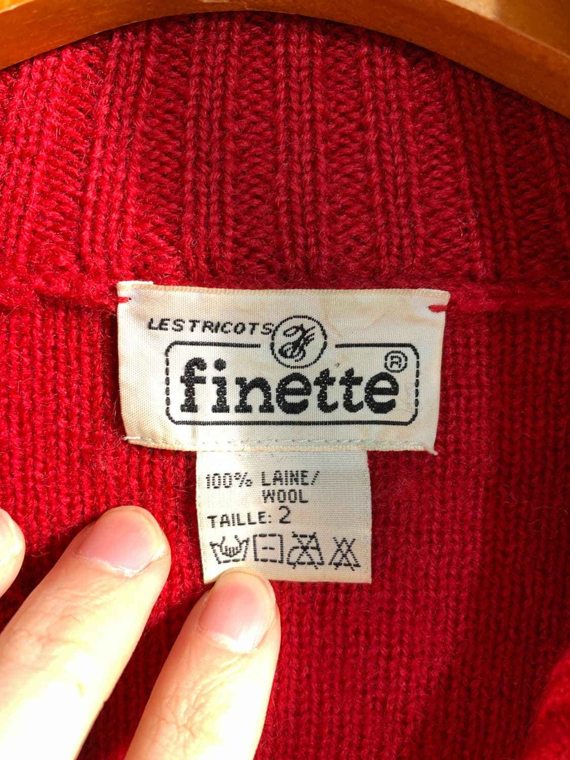 finette 울 100% 빈티지 니트 집업 2 상품이미지7