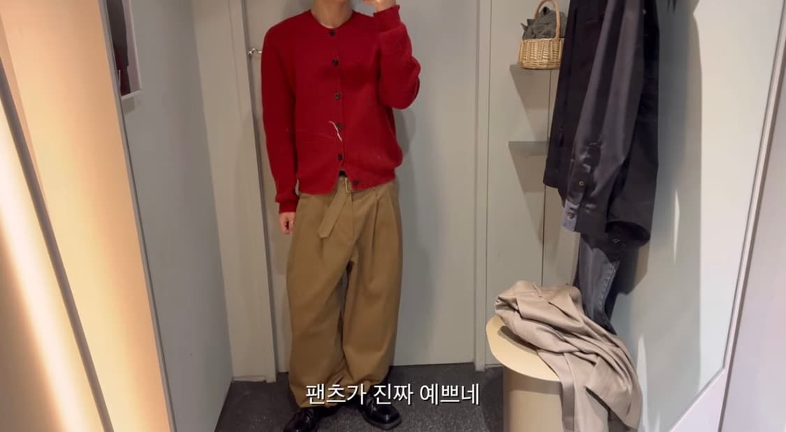veiyd 더블 플리츠 벨티드 트라우저 딥카멜 1 새상품(베이지팬츠) 상품이미지3
