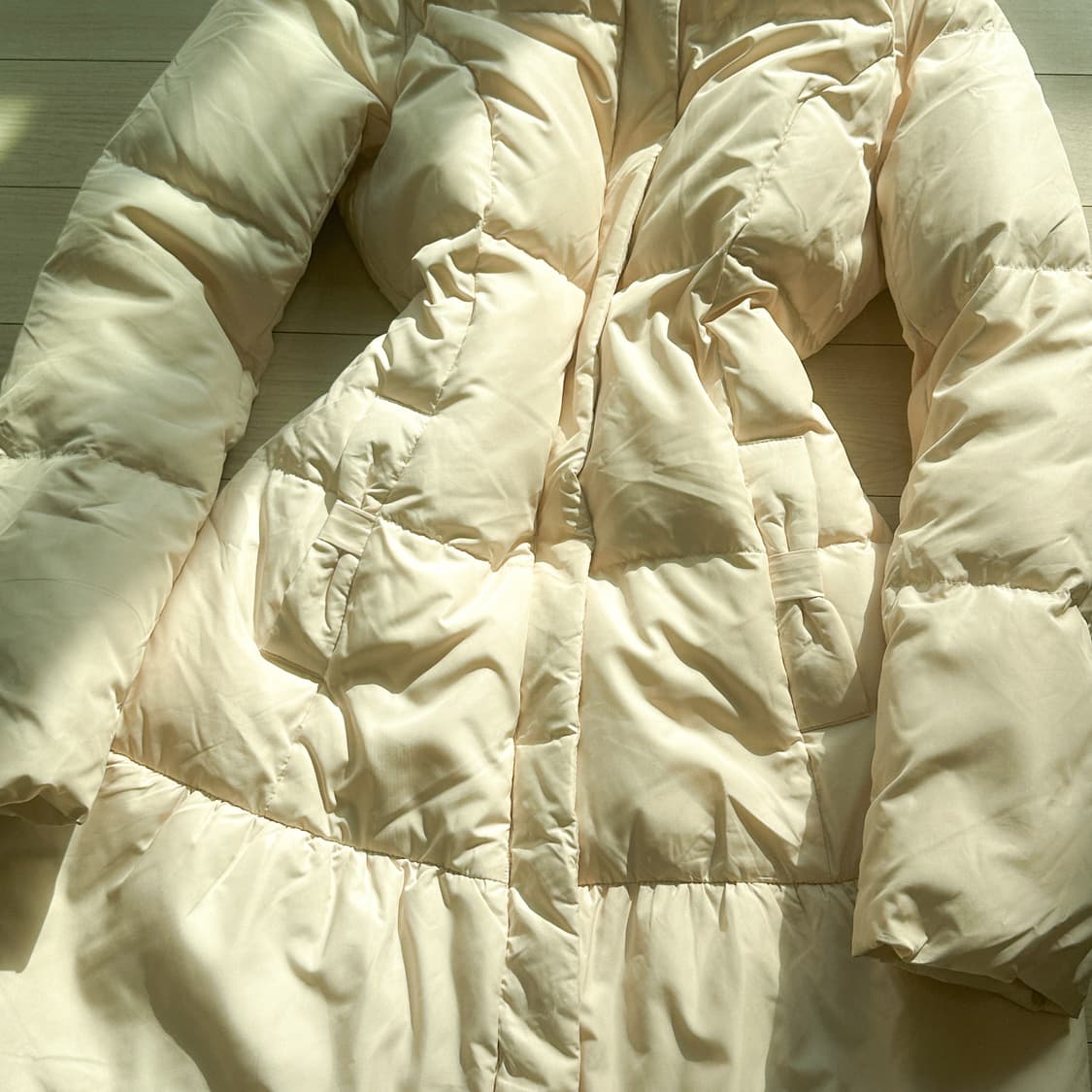 빈티지 핑크 리본 패딩 히메갸루 로걀 라떼 히메카지 헤이세이 발레코어 상품이미지2