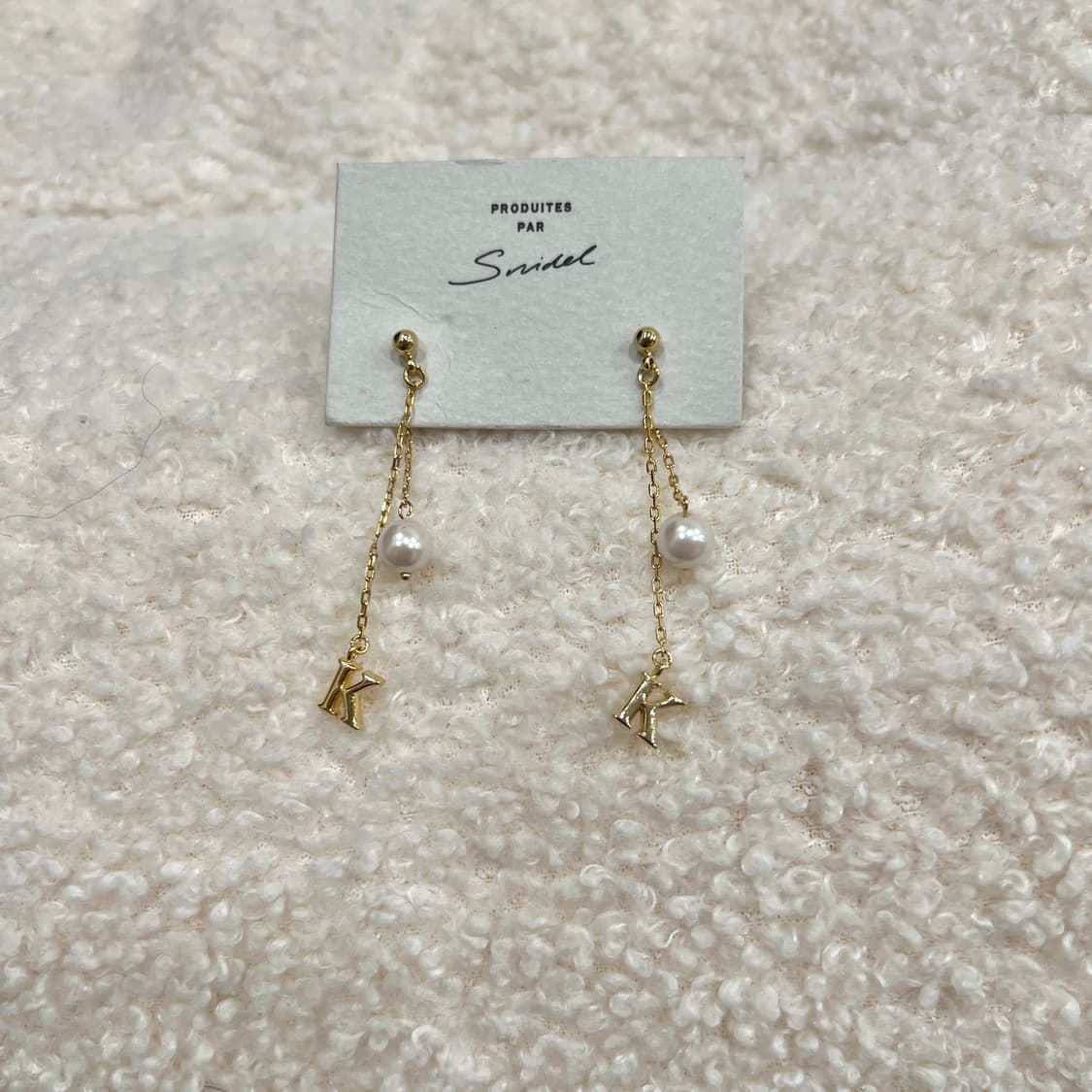 snidel 진주 이니셜 롱 귀걸이 상품이미지1