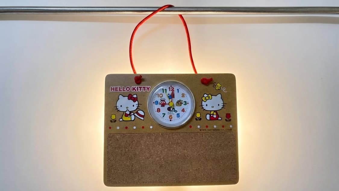고전키티 코르크보드 시계 상품이미지1