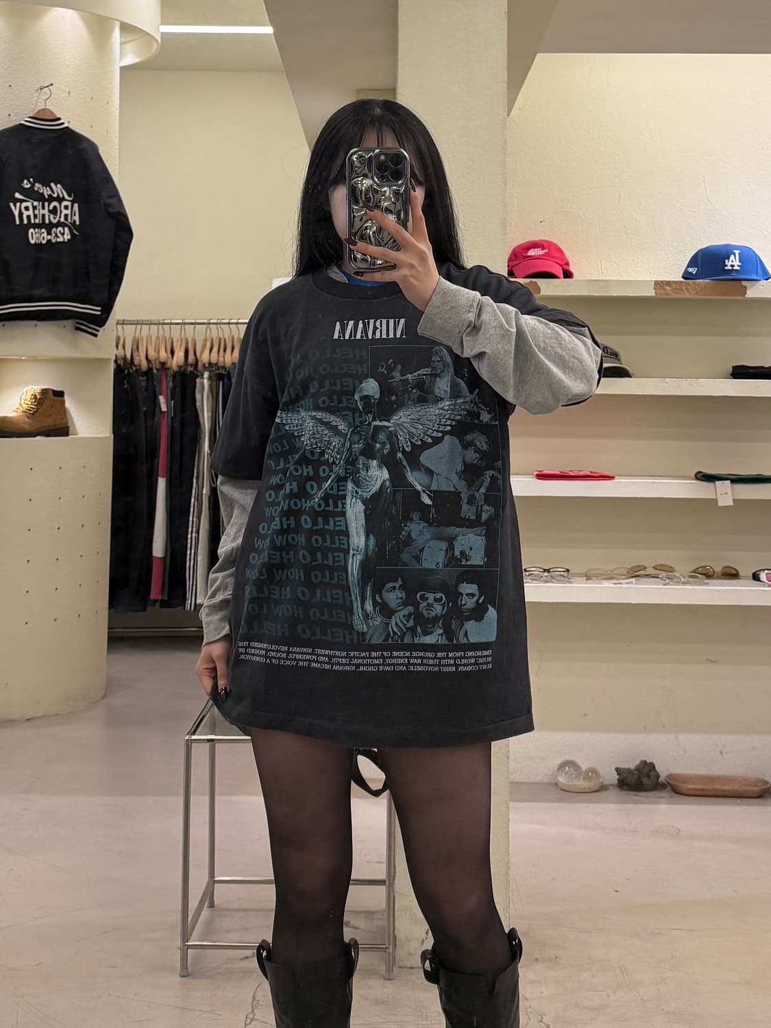 빈티지 너바나 앨범 아트워크 프린팅 반팔 티셔츠 U1450 상품이미지1