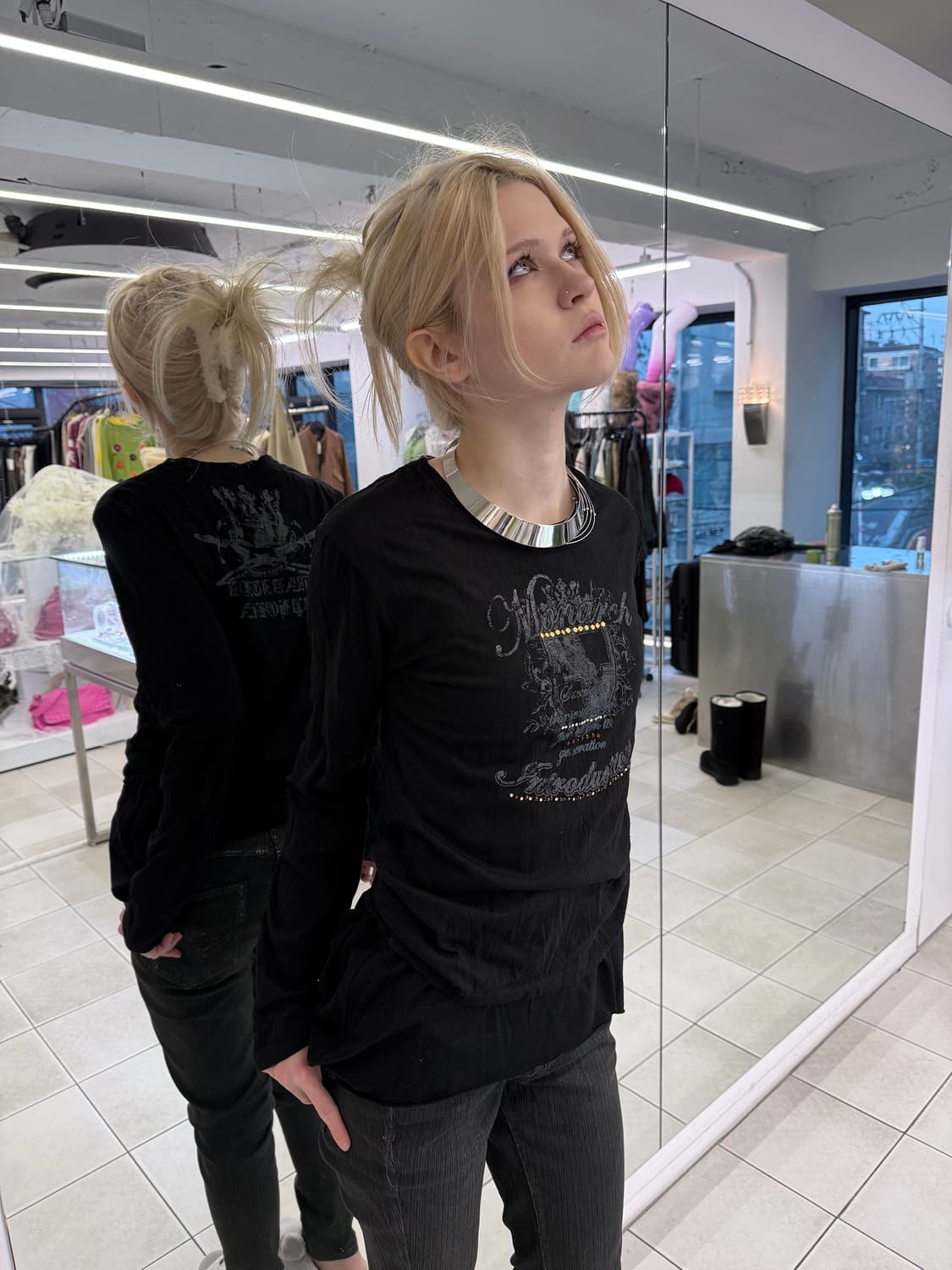 cubic print t-shirt 상품이미지1