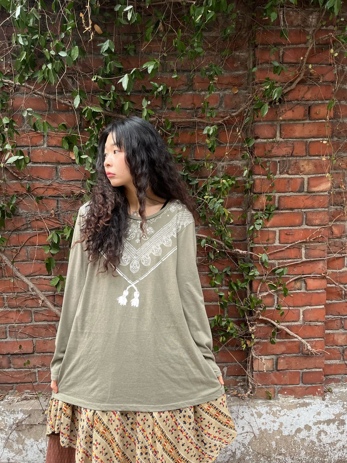 히피 프린팅 롱 슬리브 상품이미지2