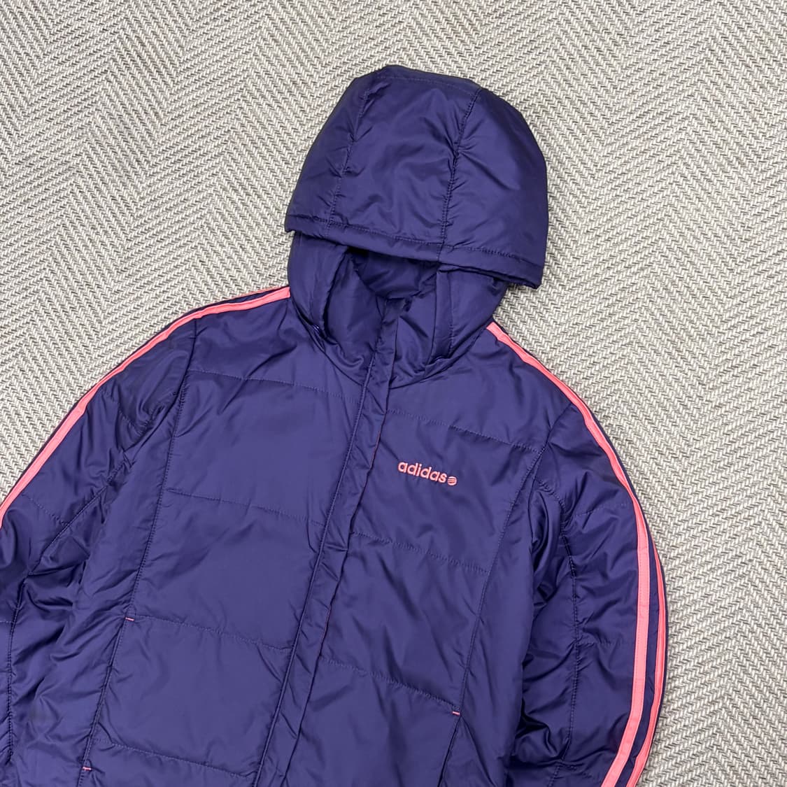 아디다스 네오 퍼플 핑크 후드 패딩 v1071 상품이미지3