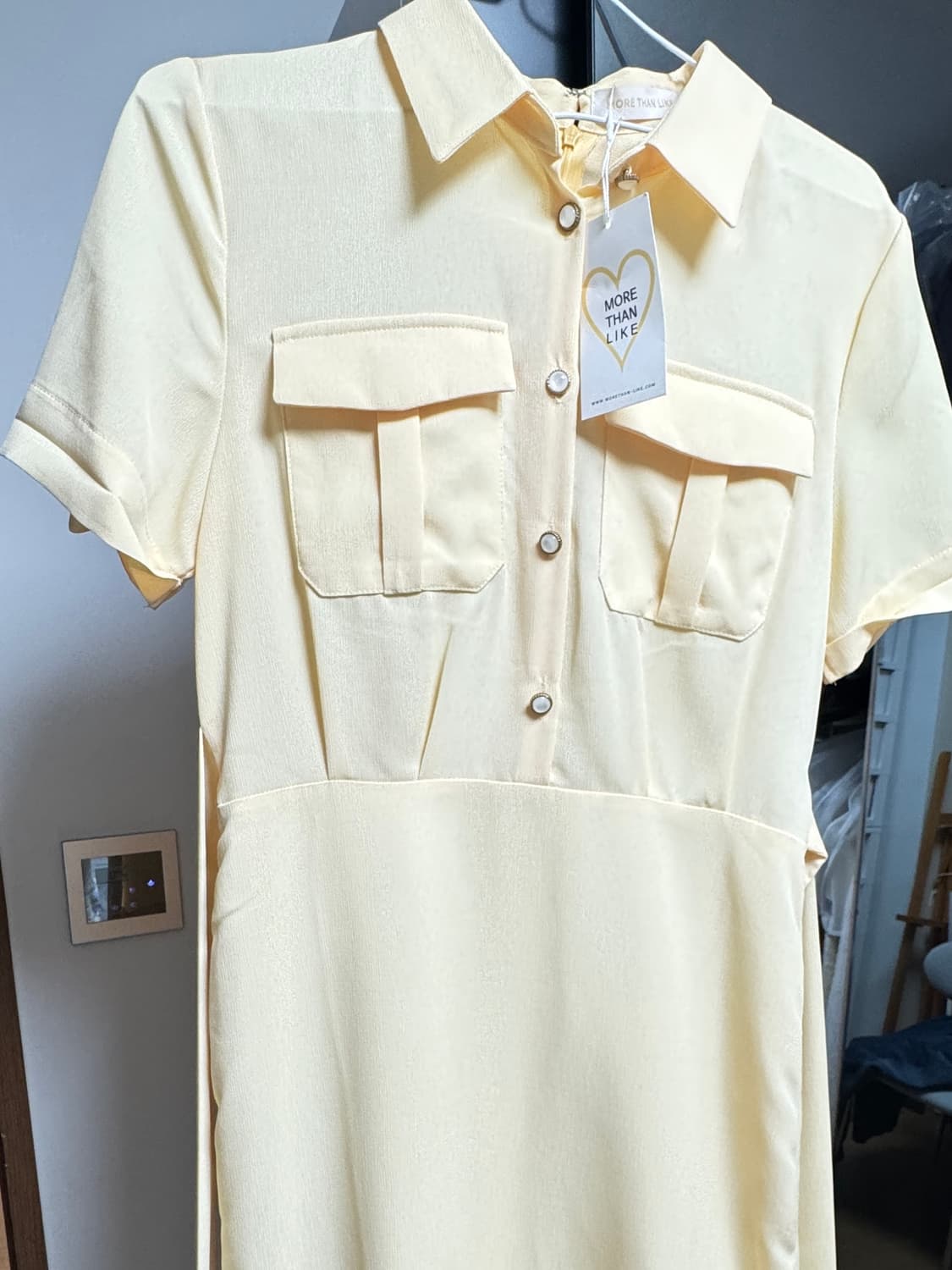 모어댄라이크 원피스 pocket collar dress yellow 상품이미지2