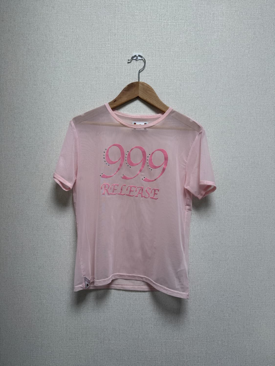 (스컬프터) 999 핑크 시스루 티 상품이미지1