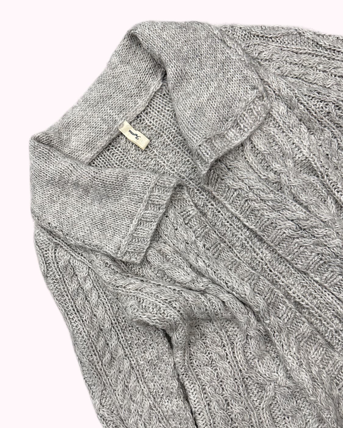 grey alpaca hairy knit cardigan 상품이미지3