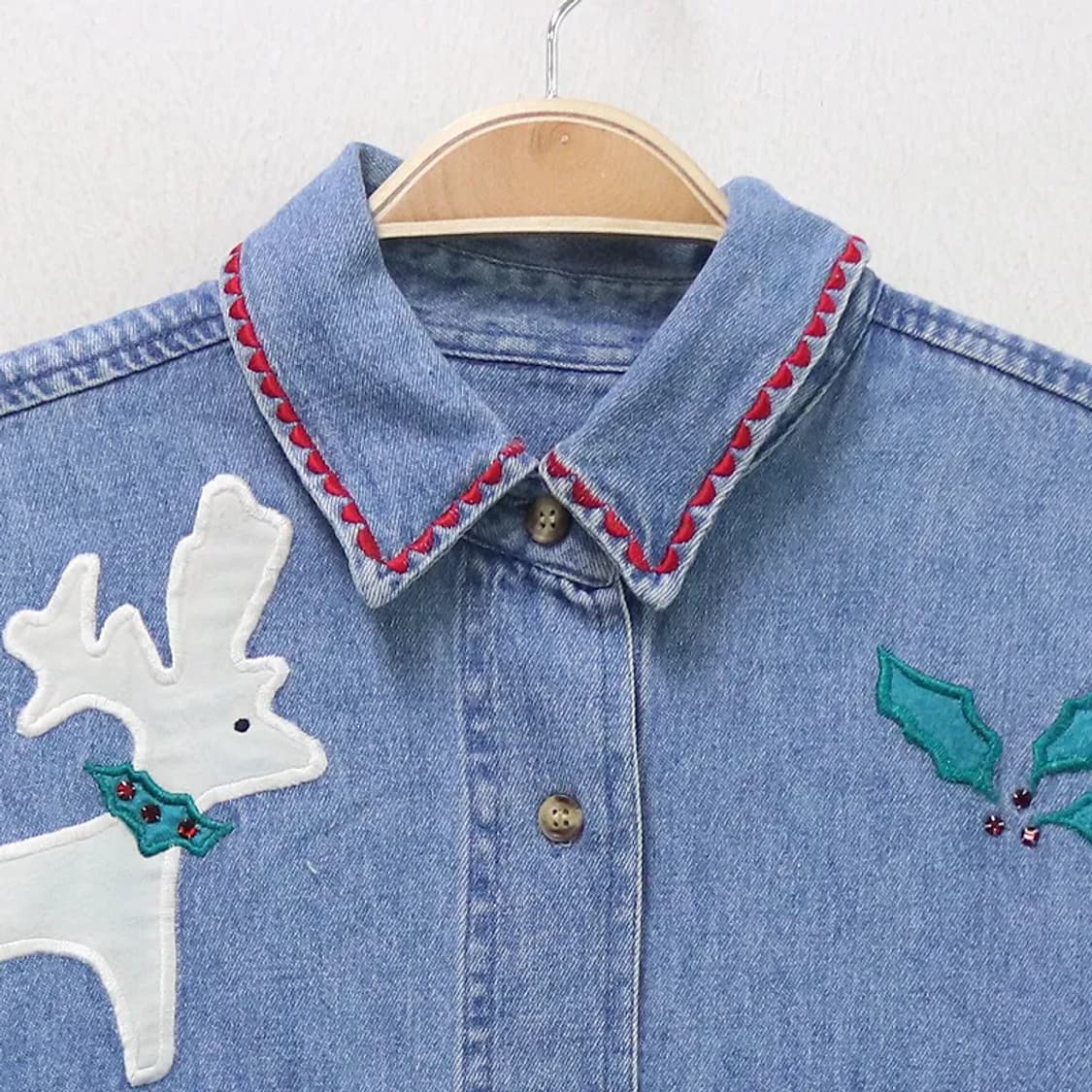 90'S 캠브릿지 자수 데님 셔츠 62234 상품이미지3